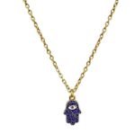 Blue Evil Eye Pendant with chain for Women and Girls Gold Plated Alloy